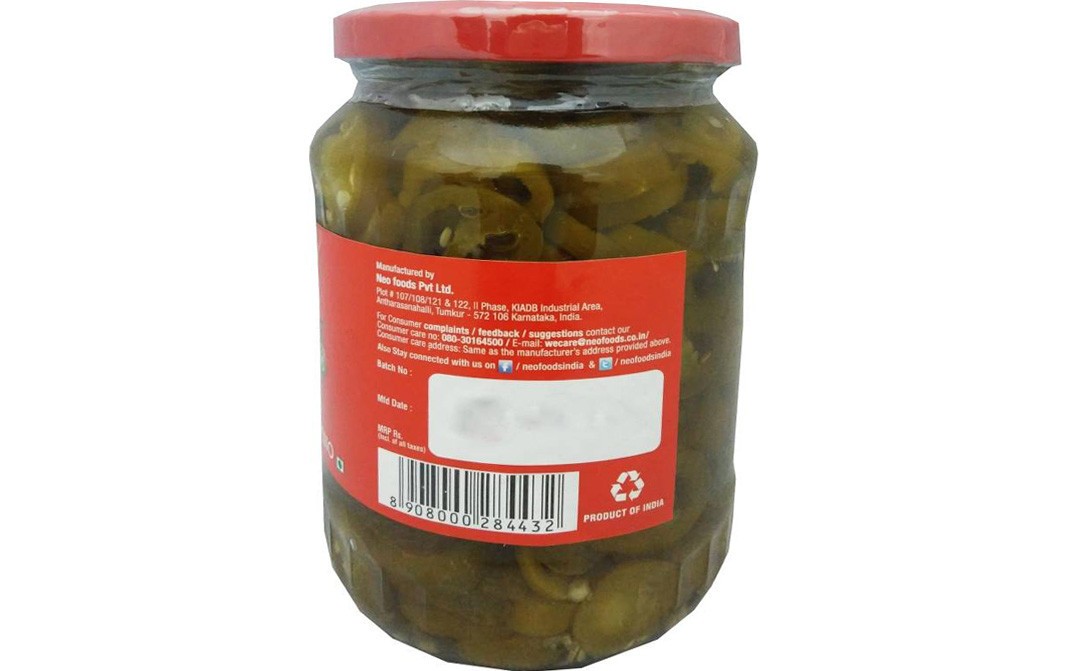 Neo Sliced Jalapeno    Glass Jar  680 grams